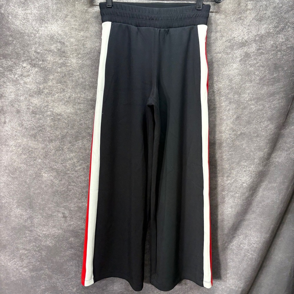 Spanx AirEssentials Colorblock Wide-Leg Track Pant Womens Size S Black Red